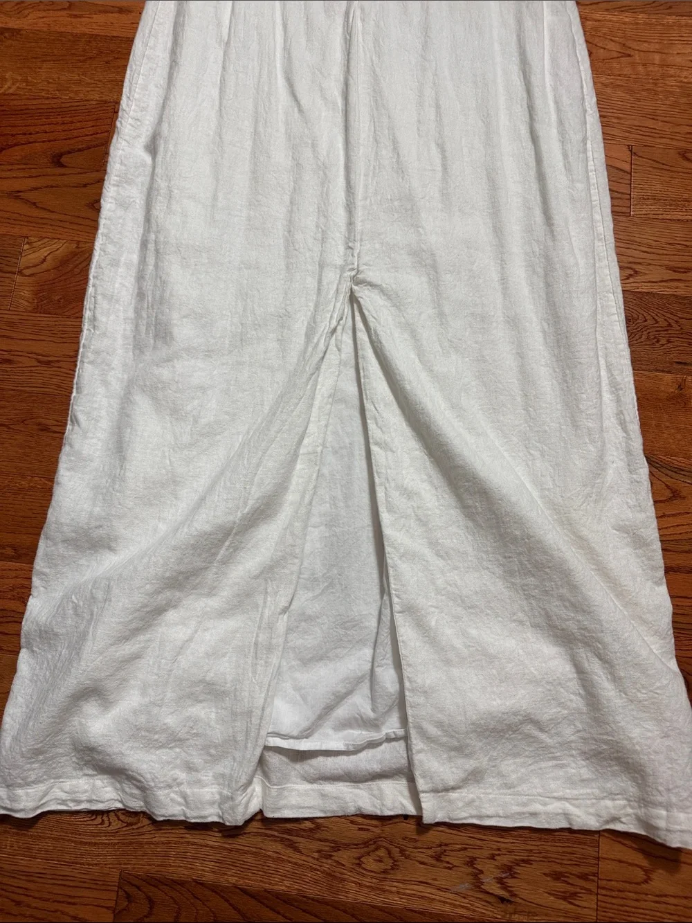 Abercrombie & Fitch White Maxi Linen Dress